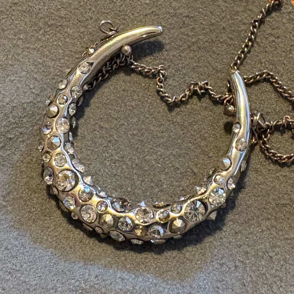 Alexis Bittar Crystal Encrusted Horseshoe Pendant Necklace